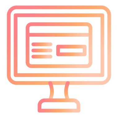 Çevrimiçi ödeme. Web simgesi basit illüstrasyon 