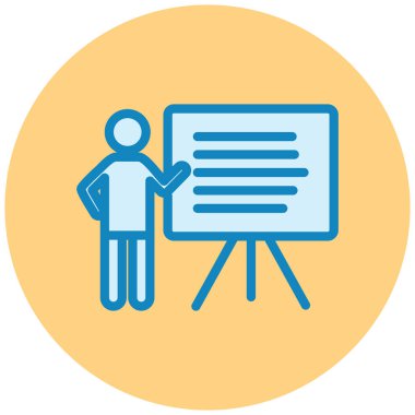 Sunum. Web simgesi basit illüstrasyon