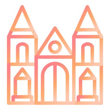Katedral binası. Web simgesi basit tasarım