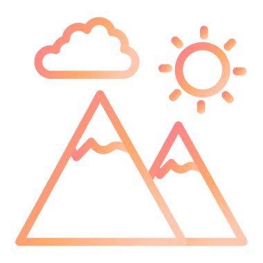 Peyzaj modern simge vektör illüstrasyonu