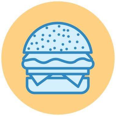 Hamburger. Web simgesi basit illüstrasyon