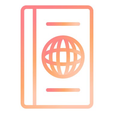 pasaport modern ikon vektör illüstrasyonu 