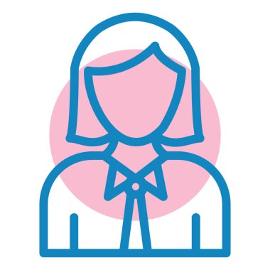 Kadın. Web simgesi basit illüstrasyon