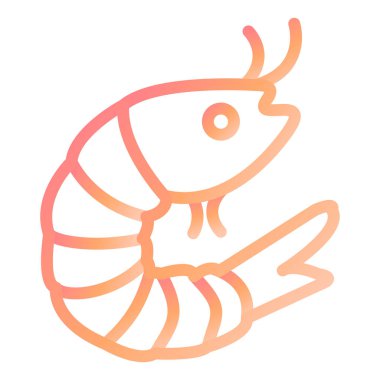 Karides. Web simgesi basit illüstrasyon 