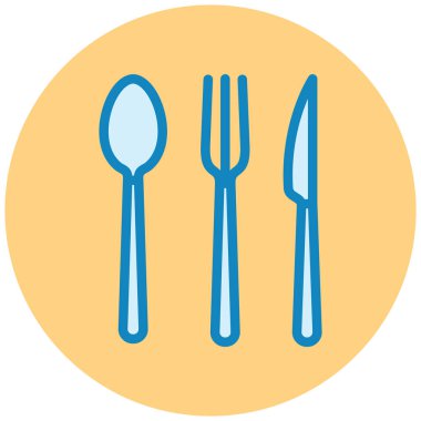 Çatal bıçak. Web simgesi basit illüstrasyon