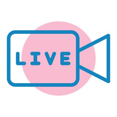 Görüntülü sohbet simgesi vektörü. İnce çizgi işareti. izole edilmiş sınır sembolü çizimi