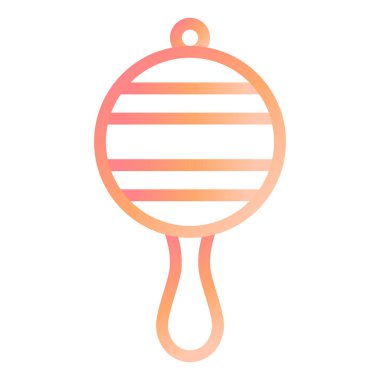 bebek çıngırak ikonu. Web için oyuncak marakas vektör simgelerinin karikatür çizimi