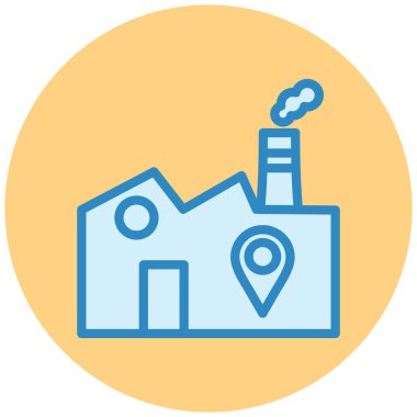 Fabrika. Web simgesi basit illüstrasyon