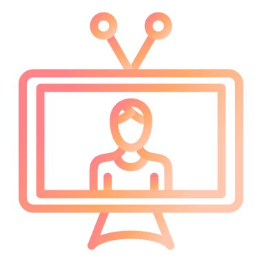 Televizyon. Web simgesi basit illüstrasyon