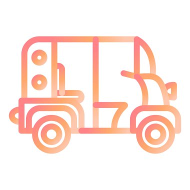 Rikshaw modern simge vektör çizimi 