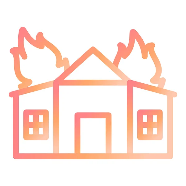 Fire House Icono Web Ilustración Simple — Vector de stock