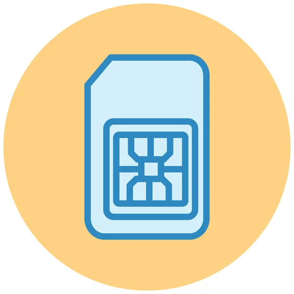 Illustration Icon Personal Commercial Use Sim Card — Stock vektor