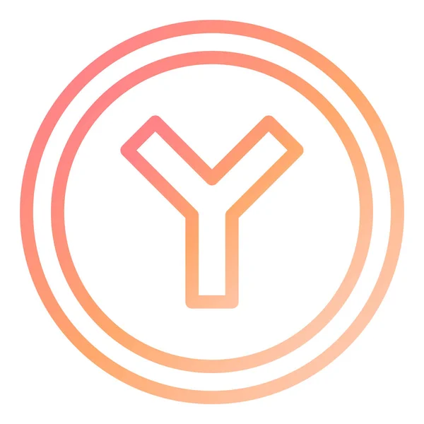 Y交差点現代のアイコンベクトルイラスト — ストックベクタ