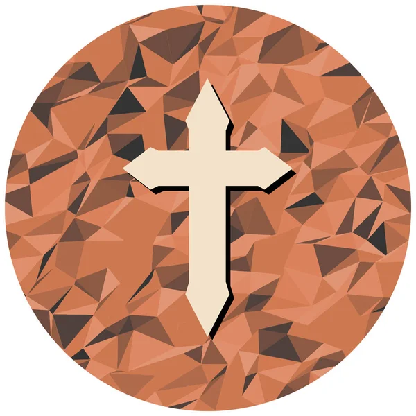 Icona Della Croce Cristiana Illustrazione Vettoriale — Vettoriale Stock