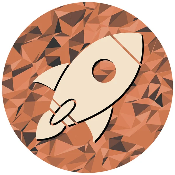 Roket ikonu. düz tasarım biçimi.