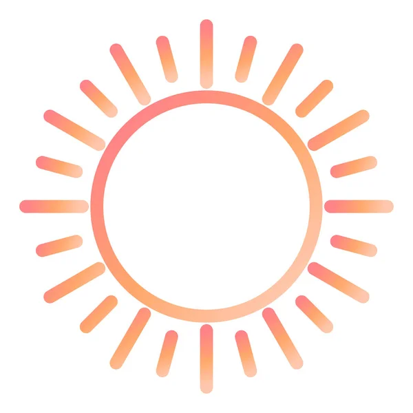Symbol Slunce Plochý Design Styl — Stockový vektor