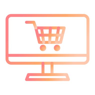 çevrimiçi alışveriş simgesi, vektör illüstrasyonu