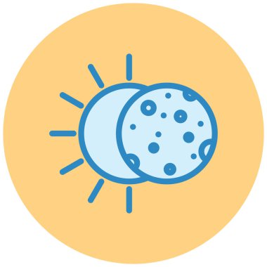 Güneş ve ay. Web simgesi basit illüstrasyon