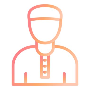 Müslüman Erkek. Web simgesi basit illüstrasyon 
