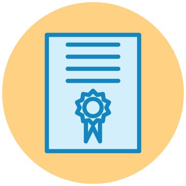 Sertifika. Web simgesi basit illüstrasyon