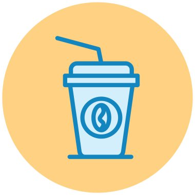 Kahve. Web simgesi basit illüstrasyon