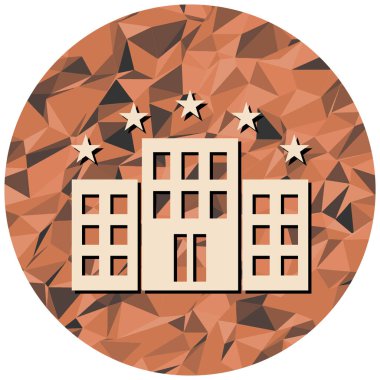 Otelde. Web simgesi basit illüstrasyon