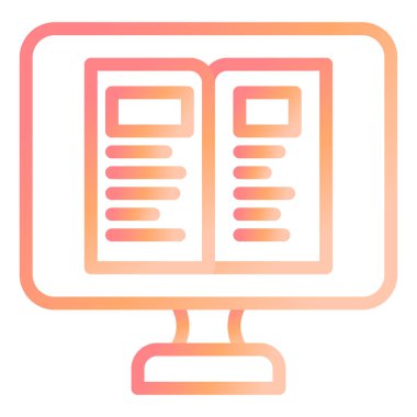 Çevrimiçi Öğrenme. Web simgesi basit illüstrasyon 