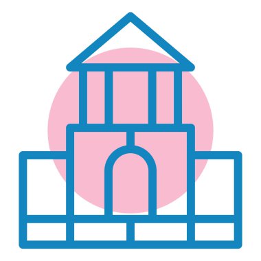 Bina. Web simgesi basit illüstrasyon