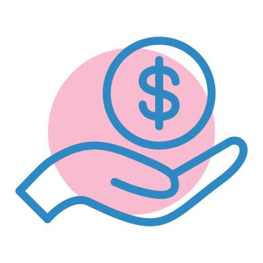 Dolar. Web simgesi basit illüstrasyon