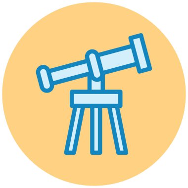 Teleskop. Web simgesi vektör illüstrasyonu