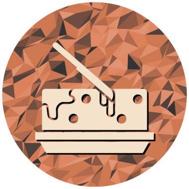 Çikolatalı pasta ikonu. Web tasarımı için bisküvi vektör simgelerinin düz çizimi