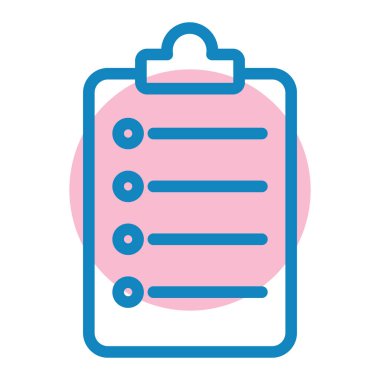 Liste simgesi ve vektör illüstrasyonlu pano