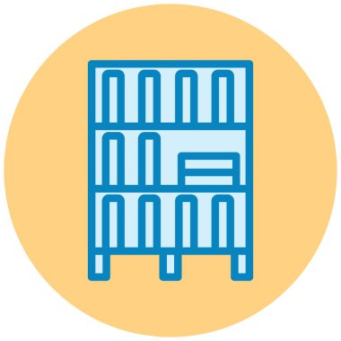 Kütüphane. Web simgesi basit illüstrasyon