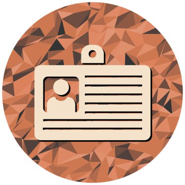 Kimlik kartı simgesi. düz tasarım biçimi