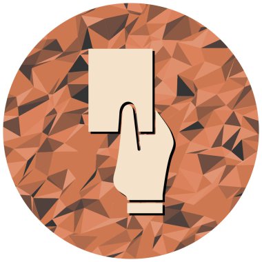 Kalem simgesi olan bir kağıdı tutan el.