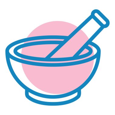 Havan topu ve tokmak ikonu. vektör illüstrasyonu