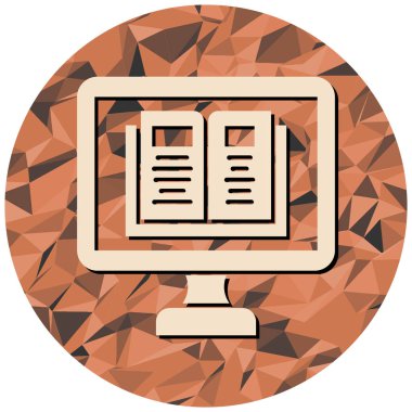 E-öğrenme simgesi. Vektör çizim