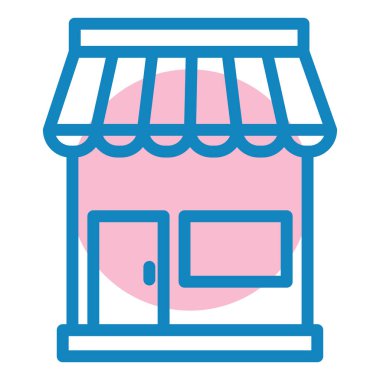 Dükkan. Web simgesi vektör illüstrasyonu