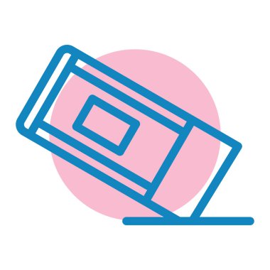 Mavi ve beyaz çizgili tırnak cilasının vektör çizimi