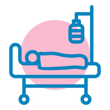 Yatağa. Web simgesi basit illüstrasyon