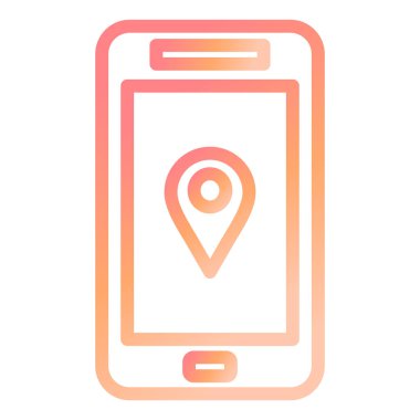 Mobil Harita modern simge vektör çizimi 