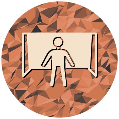 Aynalı ikonu olan bir adam. vektör illüstrasyonu