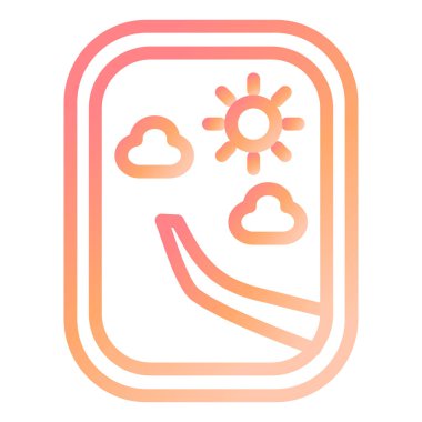 Uçak Pencere Modern ikon vektör illüstrasyonu 