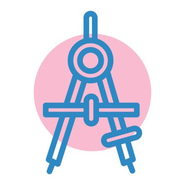 pusula simgesi vektörü. İnce çizgi işareti. İzole edilmiş kontür sembolü gösterimi