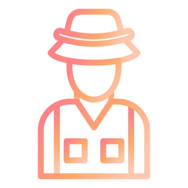 Balıkçı modern ikon vektör illüstrasyonu 