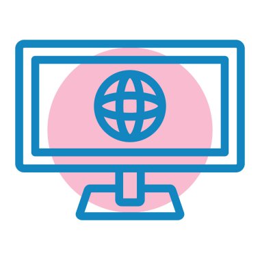 Monitör. Web simgesi basit illüstrasyon