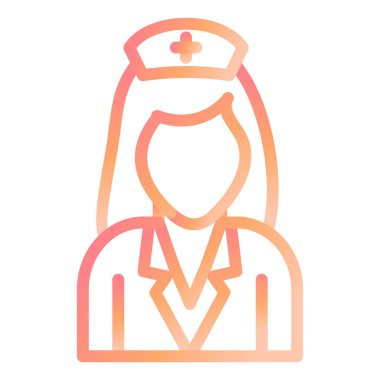 Hemşire hanım. Web simgesi basit illüstrasyon 