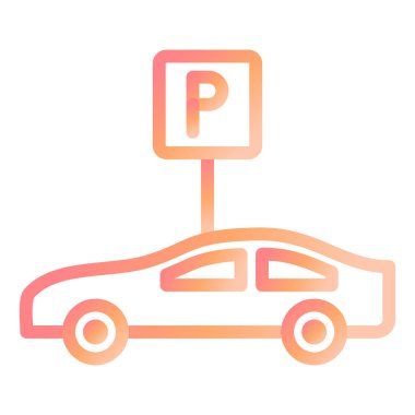 Otopark modern ikon vektör illüstrasyonu 