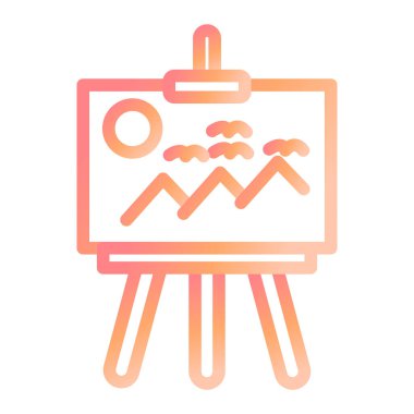 Şövale ve sunum simgesi. özet vektör illüstrasyonu