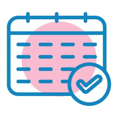 İşaretli simgesi olan pano. Web için kontrol listesi vektör simgelerinin basit çizimi